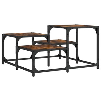 vidaXL Coffee Table Smoked Oak 26.8"x26.8"x15.7" Engineered Wood