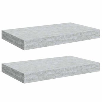 vidaXL Floating Wall Shelves 2 pcs Concrete Gray 15.7"x9.1"x1.5" MDF