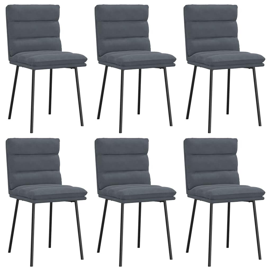 vidaXL Dining Chairs 6 pcs Dark Gray Velvet
