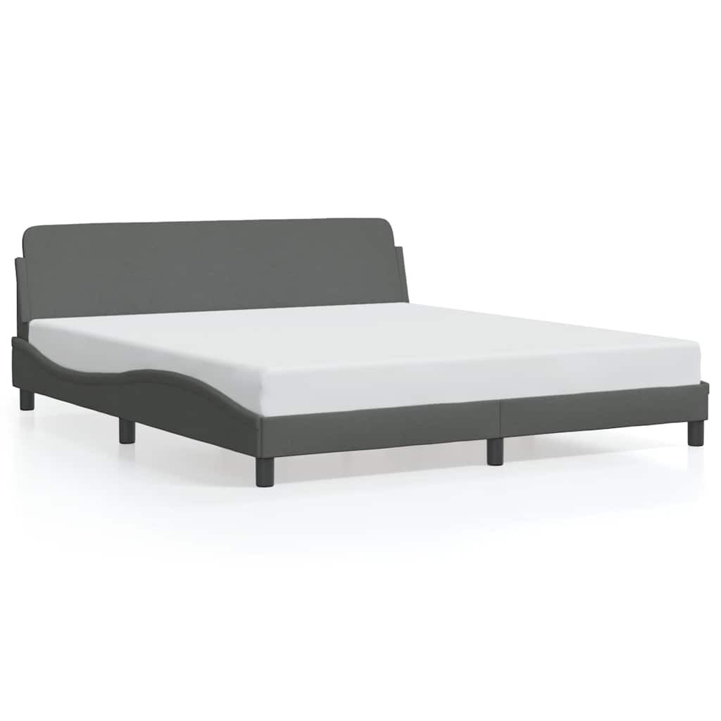 vidaXL Bed Frame "Dover" Dark Gray 59.8"x79.9" Fabric
