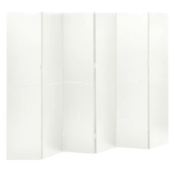 vidaXL 6-Panel Room Divider White 240x180 cm Steel