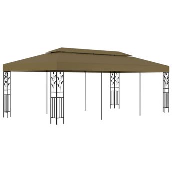 vidaXL Gazebo 19.7'x9.8' Taupe 0.6 oz/ftÂ²