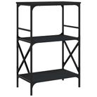 vidaXL Bookcase 3-Tier Black 23.2"x13.8"x35.6" Engineered Wood