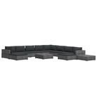 vidaXL 12 Piece Patio Lounge Set with Cushions Poly Rattan Gray