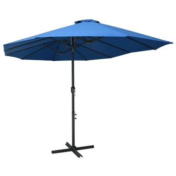 vidaXL Garden Parasol with Aluminum Pole 181.1"x106.3" Blue