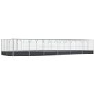 vidaXL Aviary with Extension Silver 490.6"x163"x83.5" Steel