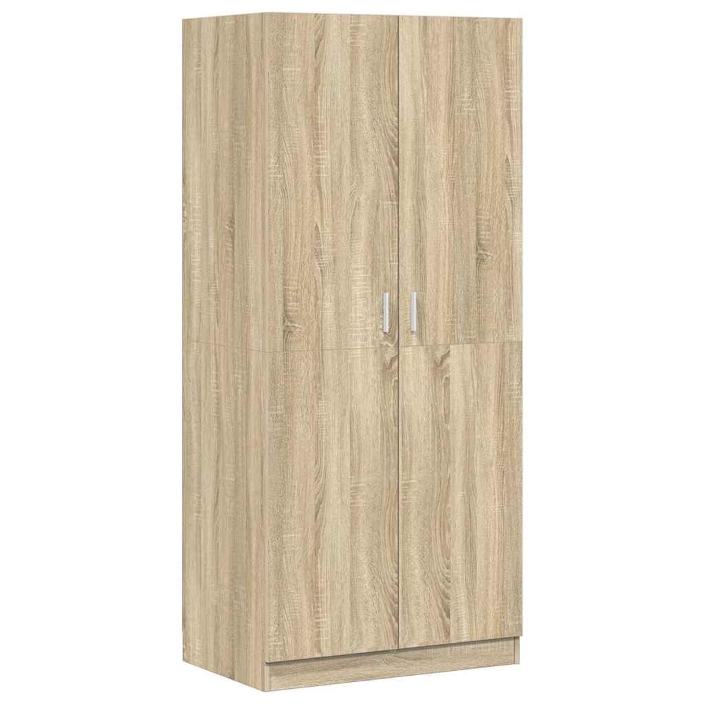 vidaXL Wardrobe Sonoma Oak 31.5"x20.5"x70.9" Engineered Wood