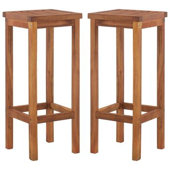 vidaXL Bar Chairs 2 pcs Solid Acacia Wood