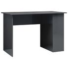 vidaXL Desk High Gloss Grey 110x60x73 cm Engineered Wood