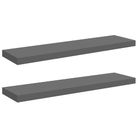 vidaXL Floating Wall Shelves 2 pcs High Gloss Gray 35.4"x9.3"x1.5" MDF