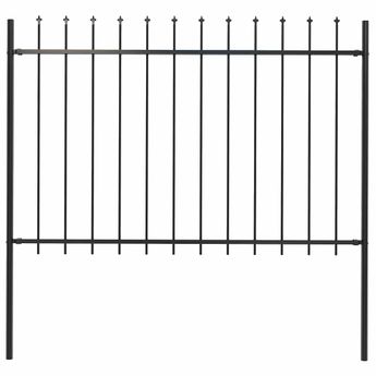 vidaXL Garden Fence Woerden with Spear Top Steel 181x120 cm Black