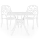vidaXL 3 Piece Bistro Set Cast Aluminum White