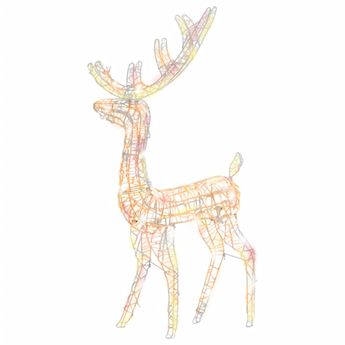 vidaXL Acrylic Reindeer Christmas Decoration 140 LEDs 4 ft Colorful