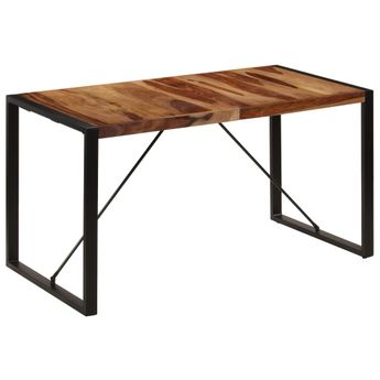 vidaXL Dining Table 55.1"x27.6"x29.5" Solid Acacia Wood