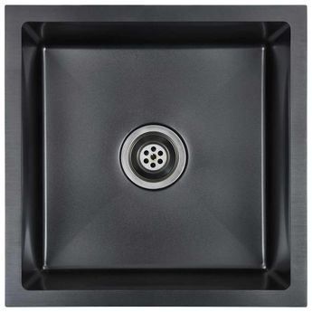 vidaXL Handmade Kitchen Sink Black Stainless Steel