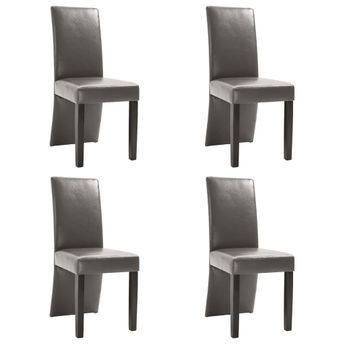 vidaXL Dining Chairs 4 pcs Gray Faux Leather