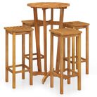 vidaXL 5 Piece Patio Bar Set Solid Wood Acacia