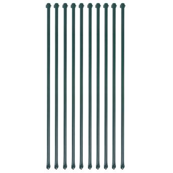 vidaXL Garden Posts 10 pcs 1 m Metal Green