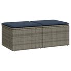 vidaXL 2 Piece Garden Sofa Set with Cushions Grey Poly Rattan Acacia