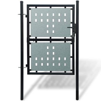 vidaXL Black Single Door Fence Gate 39.4x59.1"