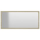 vidaXL Bathroom Mirror Sonoma Oak 31.5"x0.6"x14.6" Engineered Wood