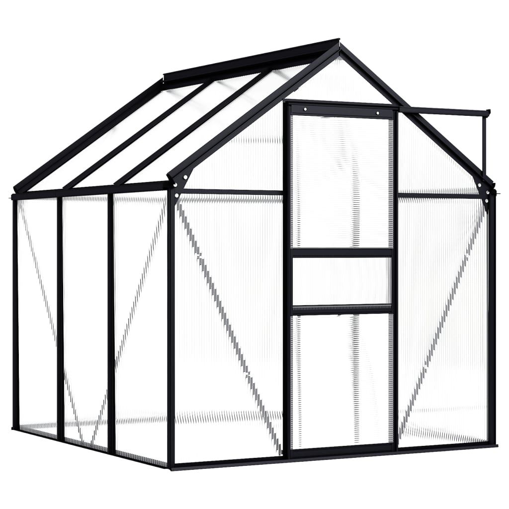 vidaXL Greenhouse Anthracite Aluminum 38.9 ftÂ²