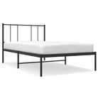 vidaXL Metal Bed Frame without Mattress with Headboard Black 100x190cm