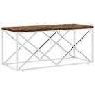 vidaXL Coffee Table Stainless Steel and Solid Wood Reclaimed