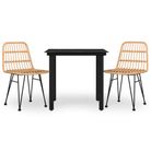vidaXL 3 Piece Garden Dining Set Poly Rattan