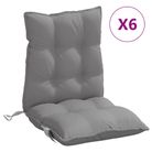 vidaXL Lowback Chair Cushions 6 pcs Grey Oxford Fabric
