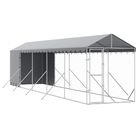 vidaXL Outdoor Dog Kennel with Roof Silver 2x10x2.5 m Galvanised Steel