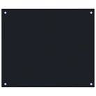vidaXL Kitchen Backsplash Black 70 x 60 cm Tempered Glass