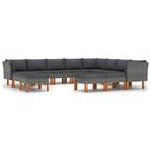 vidaXL 12 Piece Patio Lounge Set with Cushions Poly Rattan Gray