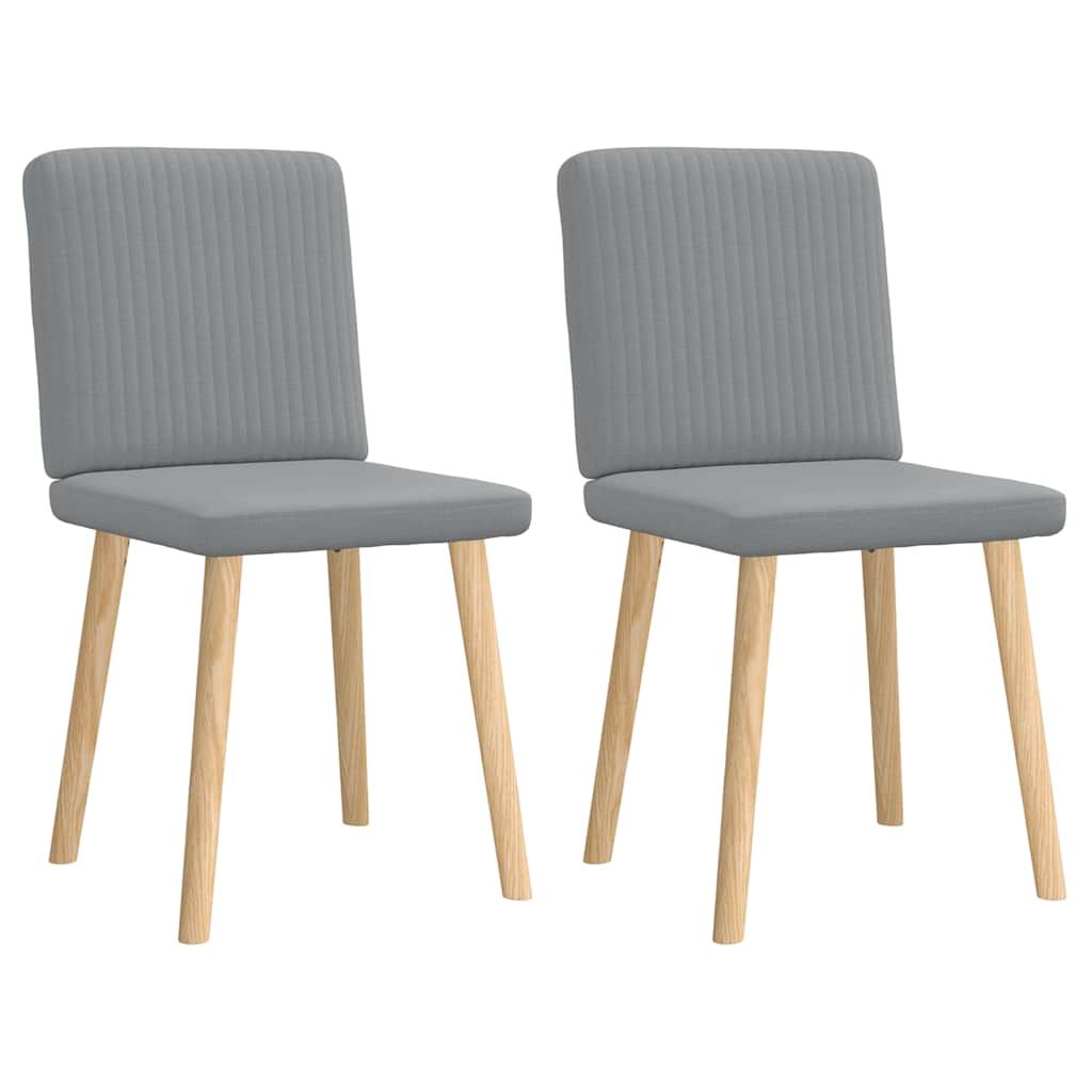 vidaXL Dining Chairs 2 pcs Light Gray Fabric