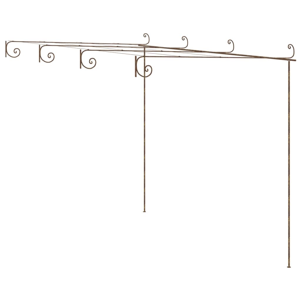 vidaXL Garden Pergola Antique Brown 13.1'x9.8'x8.2' Iron