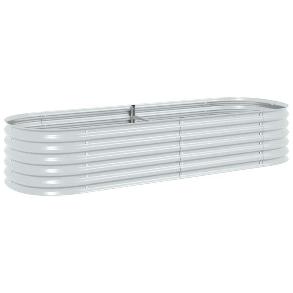 vidaXL Garden Raised Bed 240x80x44 cm Galvanised Steel Silver