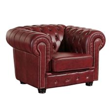 Max Winzer Norwin red leather armchair