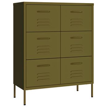 vidaXL Drawer Cabinet Olive Green 31.5"x13.8"x40" Steel