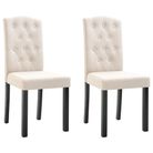 vidaXL Dining Chairs 2 pcs Cream Fabric