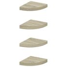 vidaXL Floating Corner Shelves 4 pcs Oak 25x25x3.8 cm MDF