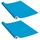 vidaXL Self-adhesive Furniture Films 2 pcs Azure 500x90 cm PVC
