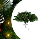 vidaXL Artificial Pathway Pre-lit Christmas Tree Green 15.7" PVC