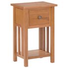 vidaXL Magazine Table with Drawer 35x27x55 cm Solid Oak Wood