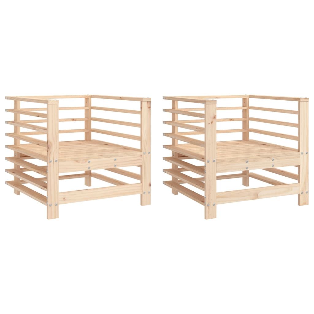 vidaXL Garden Chairs 2 pcs Solid Wood Pine