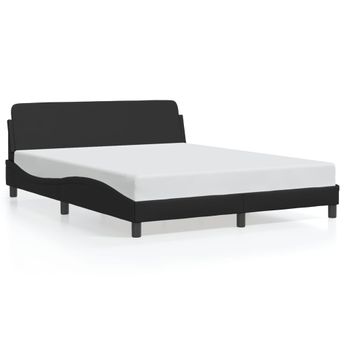 vidaXL Bed Frame "Dover" Black 152x203 cm Faux Leather