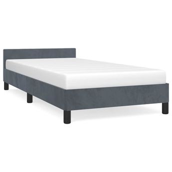 vidaXL Bed Frame without Mattress Dark Grey Twin Velvet