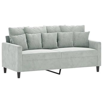vidaXL 2-Seater Sofa Light Gray 55.1" Velvet