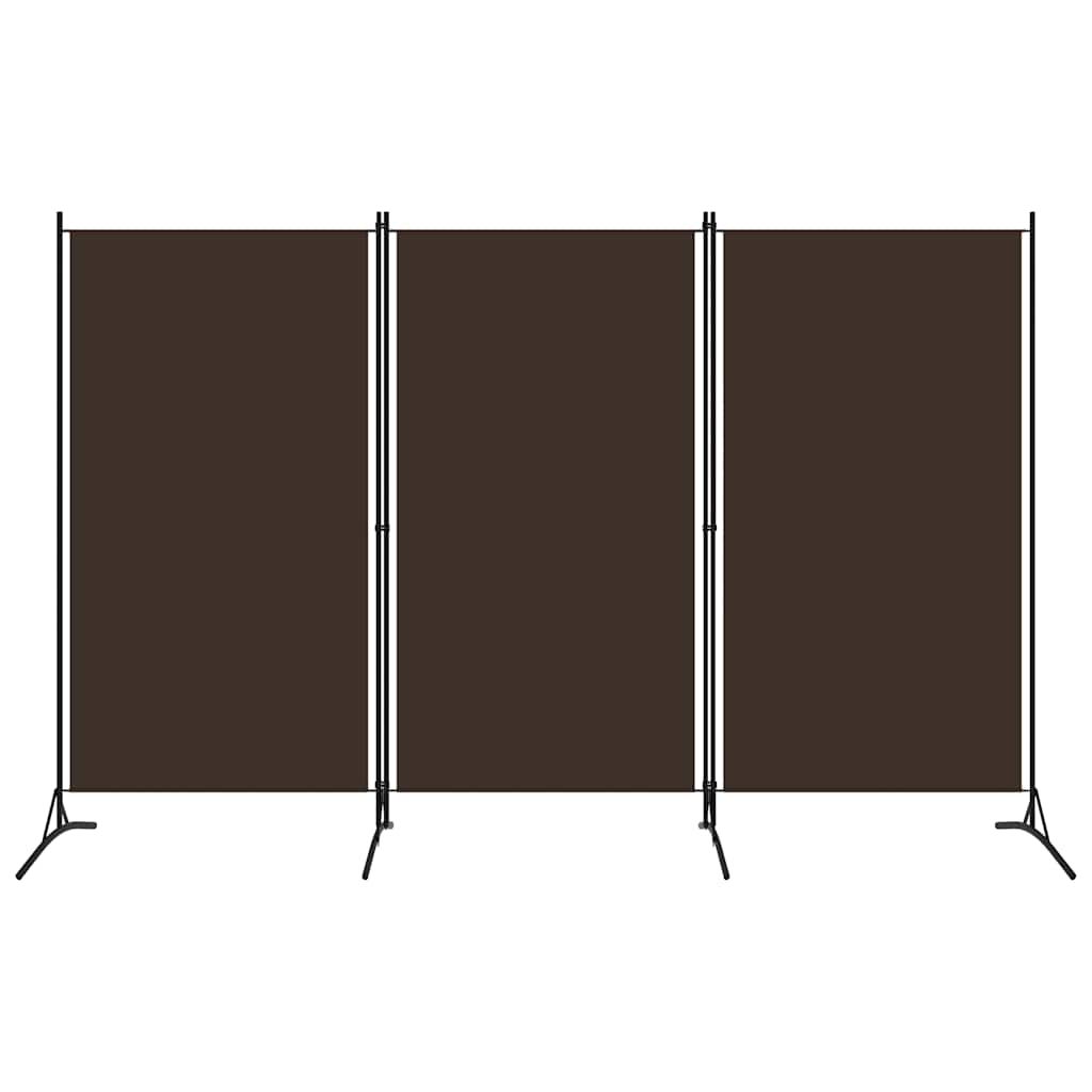 vidaXL 3-Panel Room Divider Brown 260x180 cm