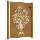 vidaXL Garden Gate 100x150 cm Corten Steel Tree Design