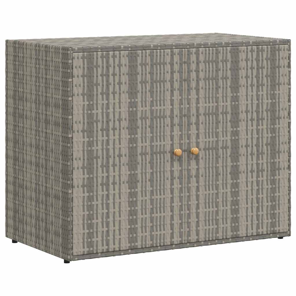 vidaXL Garden Storage Cabinet Gray 39.4"x21.9"x31.5" Poly Rattan